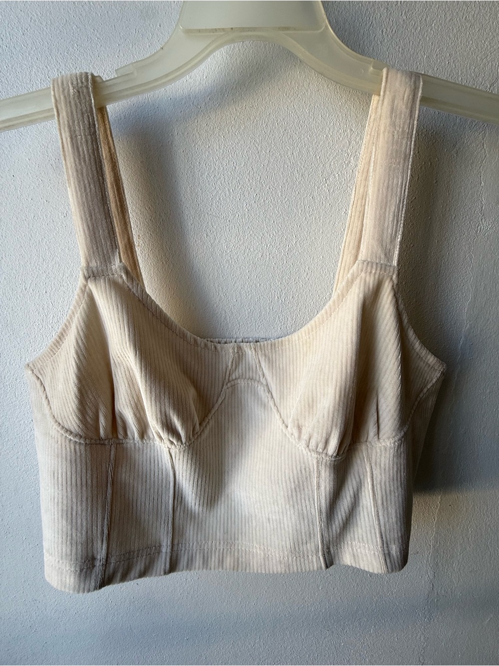 Women’s Cream Ribbed Tank Top